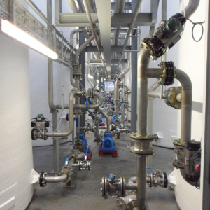 Additional view of assortment of pipework and product transfer pumps