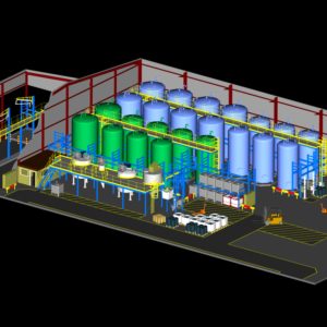 3D visualisation of factory overview